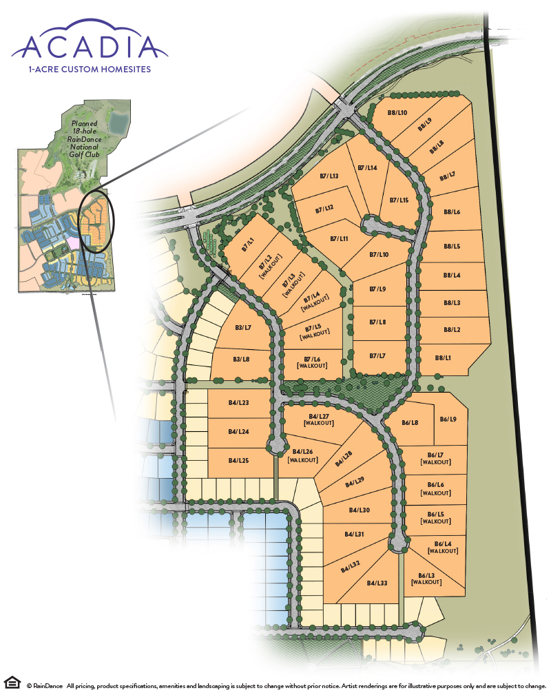 Acadia Lot Map